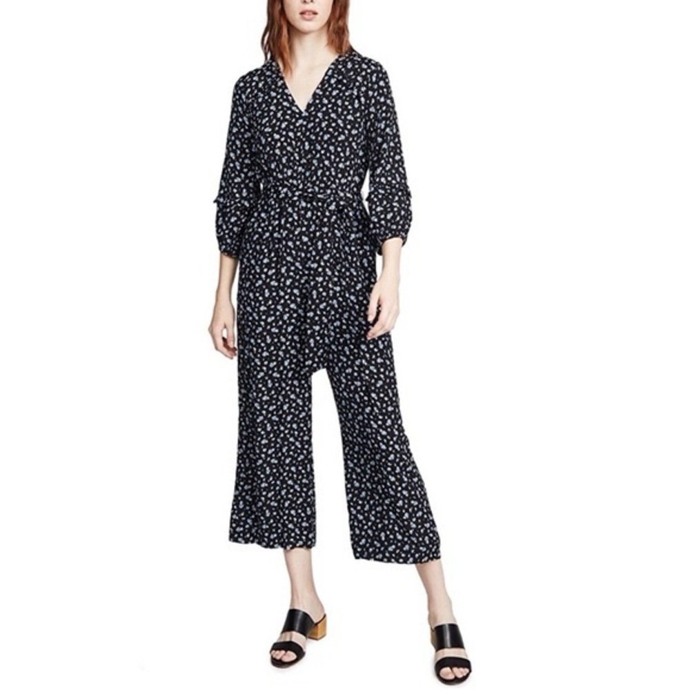 Madewell Ruffle-Sleeve Tie-Waist Jumpsuit in Baby's Breath, Size, XS